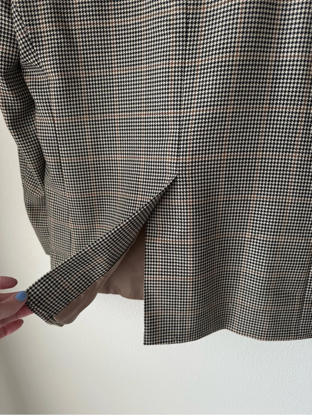 Vintage Lauren Ralph Lauren 42R Houndstooth 100% Wool Blazer Macy's Men's Store